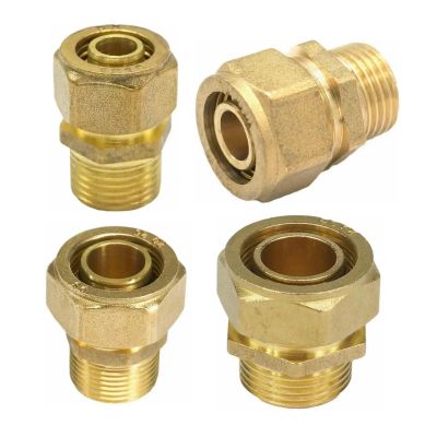 BYLSAGWHT 1pc Tube I.D. x O.D. 16 x 20 mm – 3/4" BSP Male PEX-AL-PEX Brass Pipe Fitting for Solar Water Heater