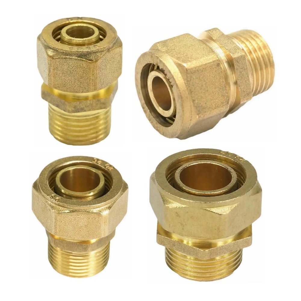 BYLSAGWHT 1pc Tube I.D. x O.D. 16 x 20 mm – 3/4" BSP Male PEX-AL-PEX Brass Pipe Fitting for Solar Water Heater