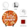 Hello Pumpkin Decorative Bone China Plate with Stand, Orange, 20 cm view 4