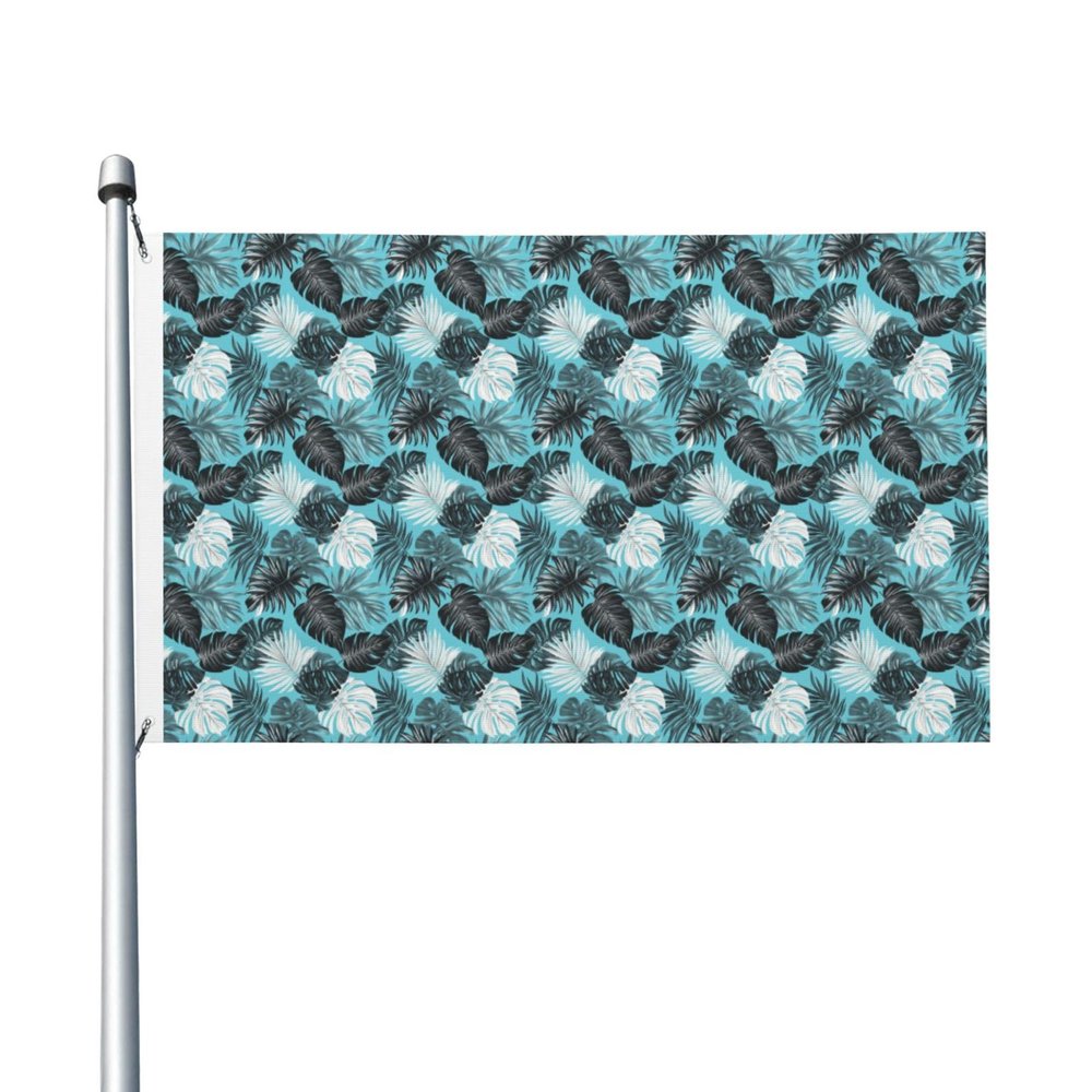 Tropical Leaf Flag, 90 x 150 cm, with Grommets, for Indoor and Outdoor Use