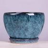YRYRYW Blue Glazed Ceramic Planter with Drainage Hole view 1