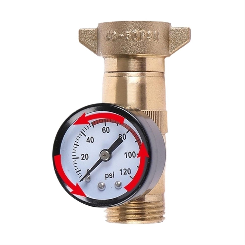 AYWTIUN 3/4-Inch Water Pressure Regulator, Lead-Free Brass, for RVs, Garden Hoses, and Travel Trailers
