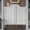 Generic Solid Wood Saloon Doors for Cafés, Double Swing Doors with Hinges, 180° Partition Door for Bars, Verandas and Kitchen Entrances, White, 130 x 90 cm (W x H) view 1
