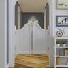 Generic Solid Wood Saloon Doors for Cafés, Double Swing Doors with Hinges, 180° Partition Door for Bars, Verandas and Kitchen Entrances, White, 130 x 90 cm (W x H) view 3
