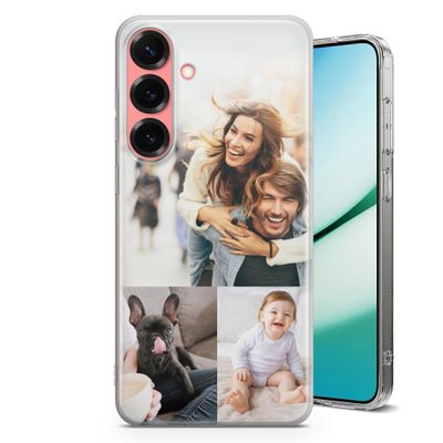 Oriole Design Personalized Phone Case for Samsung Galaxy A33 5G – Custom Photo Design, Clear Soft TPU Case, 3-Photo Collage | V2