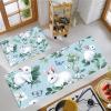 MLSOWM Rabbit & Butterfly Kitchen Mat Set, 2-Piece, Washable Non-Slip, Watercolor Style, Light Blue (44 × 75 cm + 44 × 150 cm) view 2