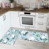 MLSOWM Rabbit & Butterfly Kitchen Mat Set, 2-Piece, Washable Non-Slip, Watercolor Style, Light Blue (44 × 75 cm + 44 × 150 cm) view 3
