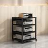 Generic Modern 4-Tier Stereo Stand, AV Media Console with Wood Shelves, 50 x 40 x 69.5 cm view 1