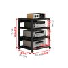 Generic Modern 4-Tier Stereo Stand, AV Media Console with Wood Shelves, 50 x 40 x 69.5 cm view 2