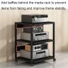 Generic Modern 4-Tier Stereo Stand, AV Media Console with Wood Shelves, 50 x 40 x 69.5 cm view 4