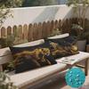 Leopard Linen Pillow Covers, 16 x 28 in, 2-Pack, Orange, Waterproof Outdoor Covers, Invisible Zipper, S-361 view 3