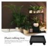 IPAGSEFWE Plant Caddy with Wheels, Square Plastic Tray, Black/Gray view 2