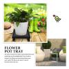 IPAGSEFWE Plant Caddy with Wheels, Square Plastic Tray, Black/Gray view 3