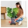 IPAGSEFWE Plant Caddy with Wheels, Square Plastic Tray, Black/Gray view 4