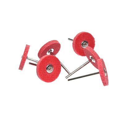 6-Piece 28 x 3 mm Mounted Nylon Fiber Abrasive Points, T-Shaped Nonwoven Polishing Wheels, P400