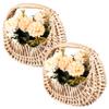 AWAOVV 2-Pack Small Woven Rattan Baskets, Handwoven Flower Girl Baskets for Weddings and Photography Props view 1