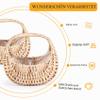 AWAOVV 2-Pack Small Woven Rattan Baskets, Handwoven Flower Girl Baskets for Weddings and Photography Props view 3