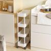Slim 4-Tier Mobile Bathroom Storage Cart, Waterproof, White, 25 cm Wide view 1