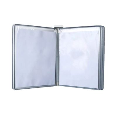 Wall-Mounted A3 Poster Flipbook Display, 10 Pockets, Gray