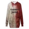 Women's Halloween Blood-Print Long-Sleeve T-Shirt Dress view 2