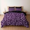 200 x 200 cm Purple Black Leopard Print Duvet Cover Set view 1