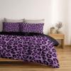 200 x 200 cm Purple Black Leopard Print Duvet Cover Set view 2