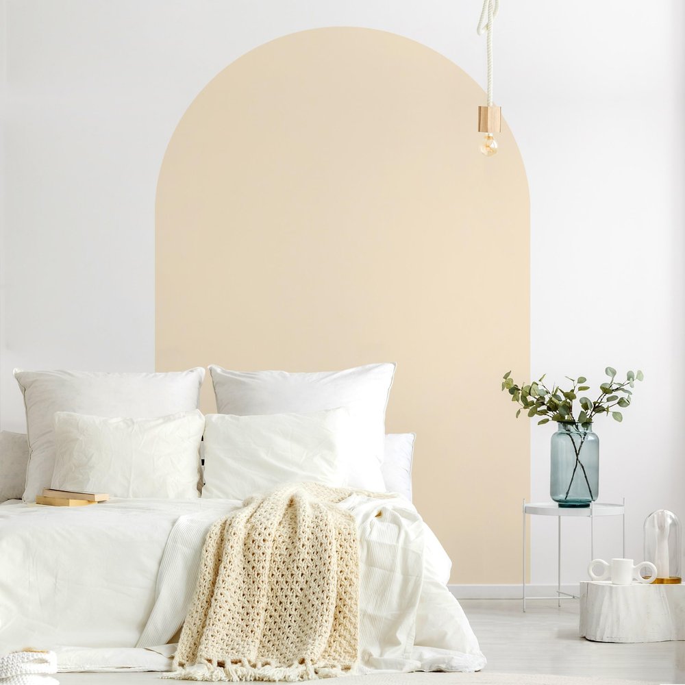 micasia Self-Adhesive Round-Arch Photo Wallpaper, Nonwoven, Made in Germany, UV-Resistant, Odorless, Beige, 50 x 75 cm