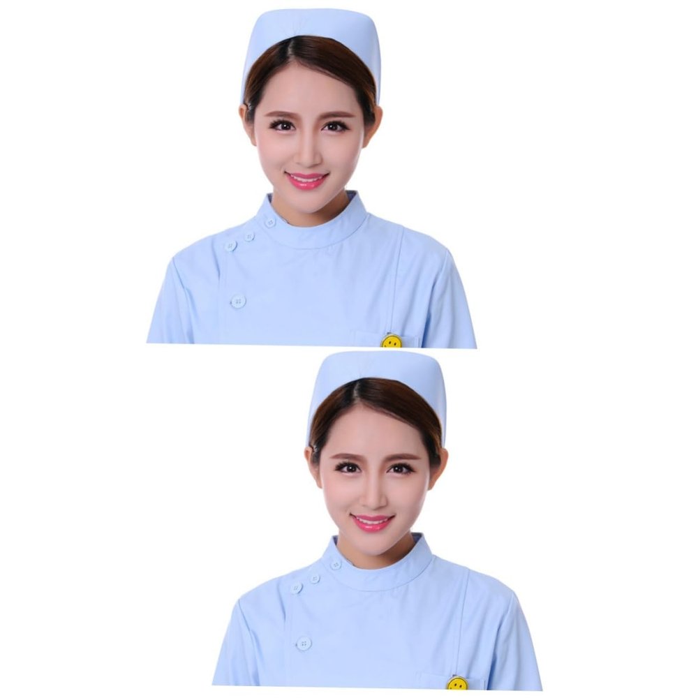 VANZACK 2-Piece Thin Women's Nurse Caps, Breathable Textile Fabric