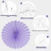 Vsosfiza Paper Round Fans Party Decorations - Purple/Blue/Green - Set of 12 (20/25/30/35 cm) for Monster, Space, and Joker Parties view 3