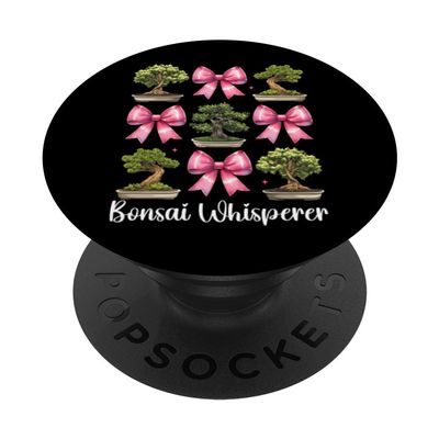 Bonsai Whisperer Japanese Zen Girl Mom Coquette Bow PopSockets Adhesive PopGrip