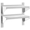 Makastle Stainless Steel Wall Shelf with 2 Shelves, Silver, 50 x 23.5 x 48 cm view 1