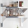 Makastle Stainless Steel Wall Shelf with 2 Shelves, Silver, 50 x 23.5 x 48 cm view 2