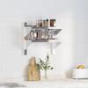 Makastle Stainless Steel Wall Shelf with 2 Shelves, Silver, 50 x 23.5 x 48 cm view 3