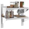 Makastle Stainless Steel Wall Shelf with 2 Shelves, Silver, 50 x 23.5 x 48 cm view 4