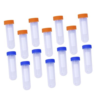 Transparent 50 mL PP Plastic Tubes with Caps, 20-Pack