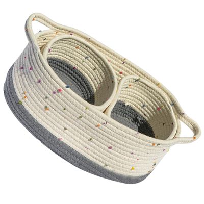 Cotton Rope Storage Baskets for Snacks and Cosmetics, Set of 3