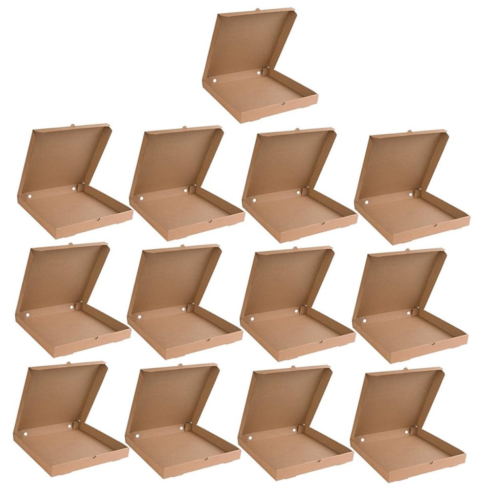 Ipetboom 15-Pack 23 cm Square Corrugated Pizza Boxes, Sturdy Packaging for Pizza and Cake