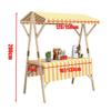 Portable Wooden Market Stall, Folding Farmers Market Stand with Canopy, Snack Cart for Hot Dogs, Ice Cream and Snacks (Yellow, 150 x 60 x 200 cm) view 2