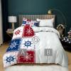 Bedding Set 135 x 200 cm, Minimalist Geometric Anchor Pattern, White view 3