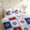 Bedding Set 135 x 200 cm, Minimalist Geometric Anchor Pattern, White view 4