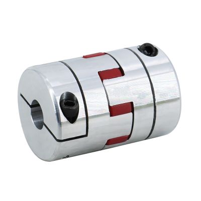 Flexible Coupler D25L30, 2-Jaw Plum Shaft Coupling, CNC Stepper Motor Coupler, 25 mm Diameter, 30 mm Length, Clamp Extension (6.35 x 8 mm)