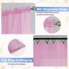 Simplebrand Pink Voile Curtains with Rod Pockets, Set of 2, H175 x W150 cm view 2