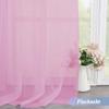 Simplebrand Pink Voile Curtains with Rod Pockets, Set of 2, H175 x W150 cm view 4