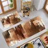 MLSOWM Old City Walls 2-Piece Kitchen Mat Set, Non-Slip Washable Runners, Grunge Rock Style, Brown, 44 x 75 cm + 44 x 150 cm view 2