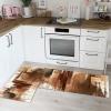 MLSOWM Old City Walls 2-Piece Kitchen Mat Set, Non-Slip Washable Runners, Grunge Rock Style, Brown, 44 x 75 cm + 44 x 150 cm view 3