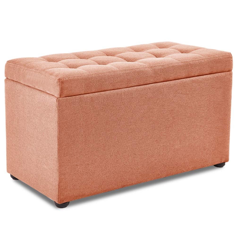 IBOWZ Storage Ottoman, Fire-Safe Folding Ottoman with Storage, Rectangular Fabric Ottoman with Storage, Tufted Design, Home Simple Sofa
