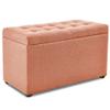 IBOWZ Storage Ottoman, Fire-Safe Folding Ottoman with Storage, Rectangular Fabric Ottoman with Storage, Tufted Design, Home Simple Sofa view 1