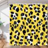 Shower Curtain 180 x 220 cm, Leopard Pattern, Yellow and Black, 3D, with 12 Hooks view 1