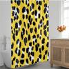Shower Curtain 180 x 220 cm, Leopard Pattern, Yellow and Black, 3D, with 12 Hooks view 2
