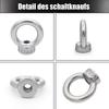 6-Pack Juttzzei M6 Ring Nuts, 304 Stainless Steel Eye Nuts view 3